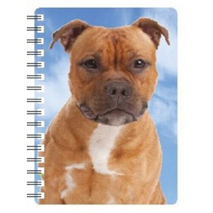 Staffordshire Bull Terrier notebooks, amazing 3D 4 designs to choose from