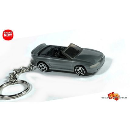 RARE CUSTOM KEYCHAIN GREY 94~1998 FORD MUSTANG CONVERTIBLE ❤️GREAT GIF❤️