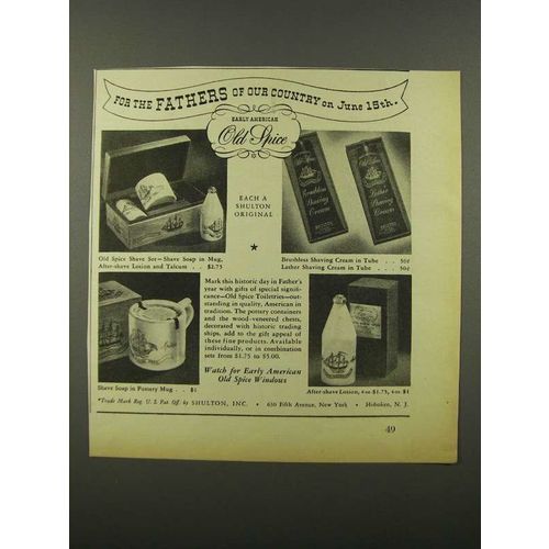 1941 Old Space Toiletries Ad - Fathers of Our Country