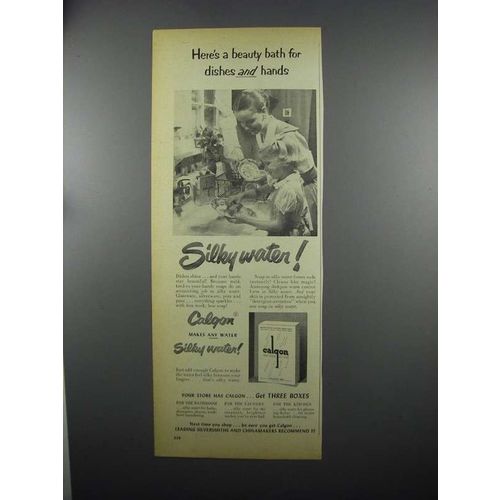 1953 Calgon Detergent Ad - Silky Water