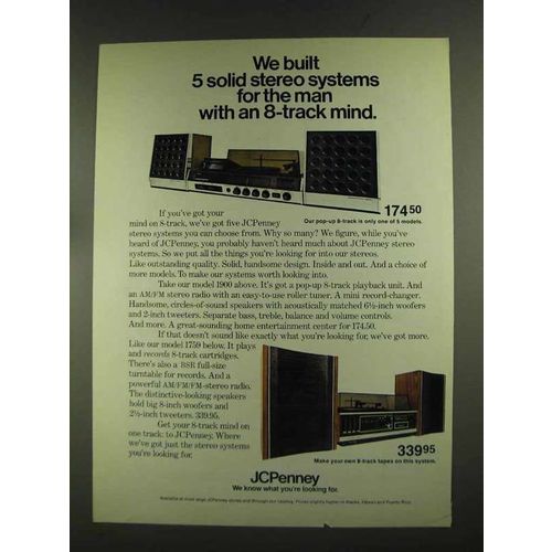 1972 JCPenney Model 1900 & 1759 8-Track Stereos Ad