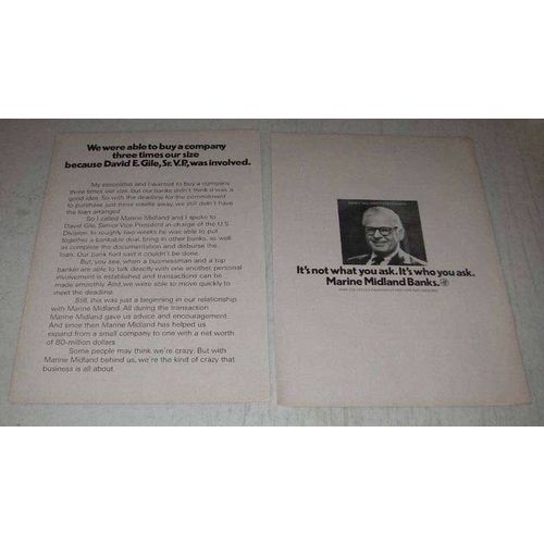 1972 Marine Midland Banks Ad - Buy a Company