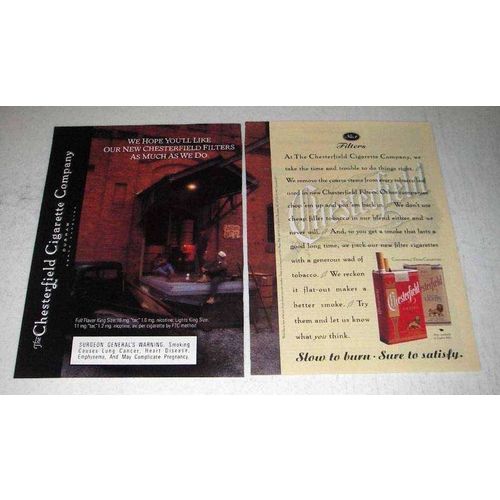 1992 Chesterfield Cigarettes Ad - We Hope You'll Like