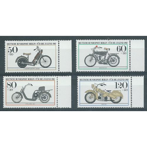 BERLIN 1983 (SET) U/M 'YOUTH WELFARE - MOTORCYCLES' (4v)(EBID49-722)