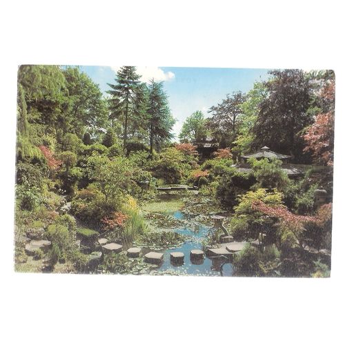 JAPANESE GARDEN, COMPTON ACRES, Poole, Dorset. unused vintage postcard =