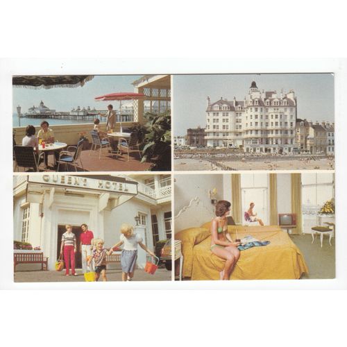 Queens Hotel Eastbourne East Sussex Postcard 12549