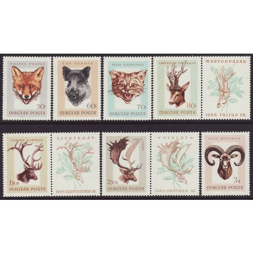 Hungary 1966 SG 2205-11 UMM - Fauna/Native Animals (E-408)