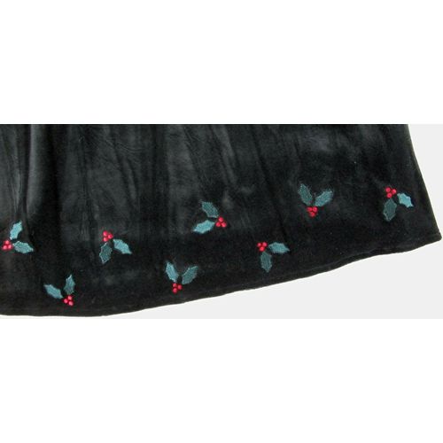 NWT Charter Club Girl's Black Velvet with Red Plaid Trim Holiday Dress, 6