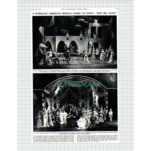 X709) Kiss Me Kate Coliseum London Bill Johnson Patricia Morison - 1951 Clip