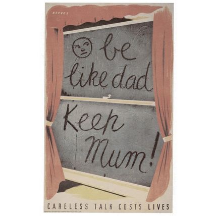 Window Graffiti Be Like Dad Keep Mum WW2 Military Poster Postcard