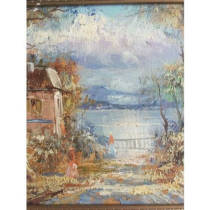 Vintage Original Oil On Canvas Painting Framed Presented by June Hemmings