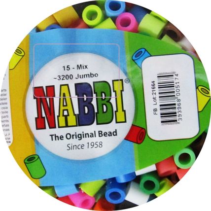 Nabbi Heat Beads Original Large Size Jumbo Qty hole 5mm 3200 15 colour Mix CR58