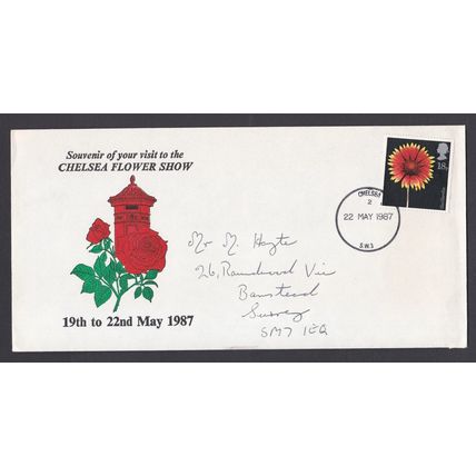 Great Britain: 1987 Chelsea Flower Show Souvenir Cover. 18p Stamp. Ref: S0088