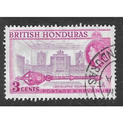 BRITISH HONDURAS 1954 MACE LEGISLATIVE COUNCIL 3c USED