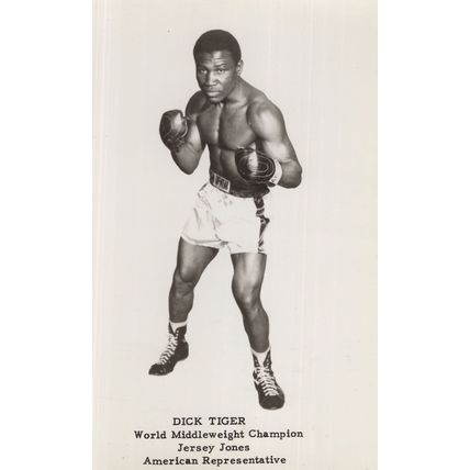 Dick Tiger Nigerian Boxer Antique Boxing RPC Postcard