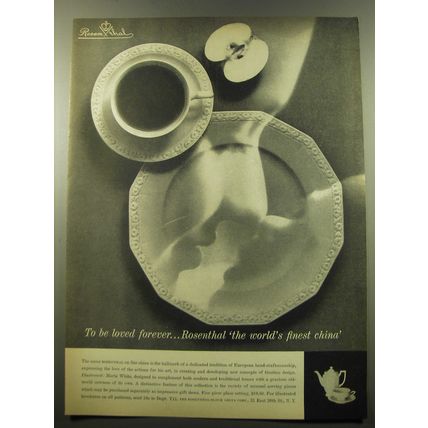 1959 Rosenthal Maria White China Advertisement - To be loved forever