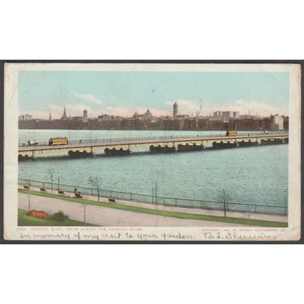 Boston, From Across the Charles River, Massachusetts, 1904 - Detroit Photo Co PC