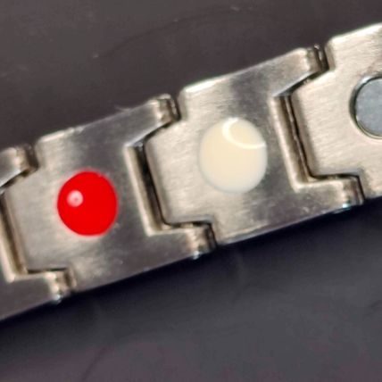 Magnet Healing Bracelet Silver Steel Men's 21cm Biker Rock Punk Iconic A14