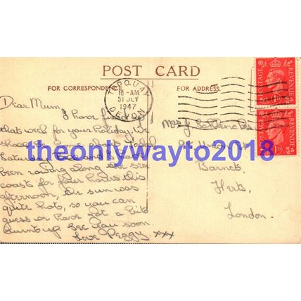 Princess Gardens, Torquay, Devon, Postcard 1947
