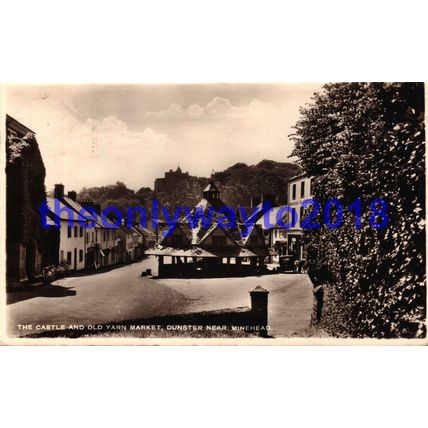 Castle & Old Yarn Market, Dunster, Somerset, Postcard 1949