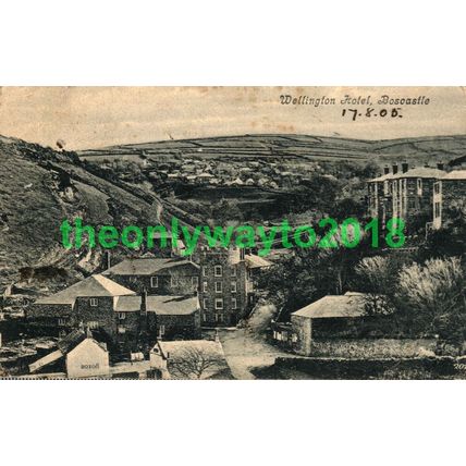 Wellington Hotel, Boscastle, Cornwall, Postcard 1905