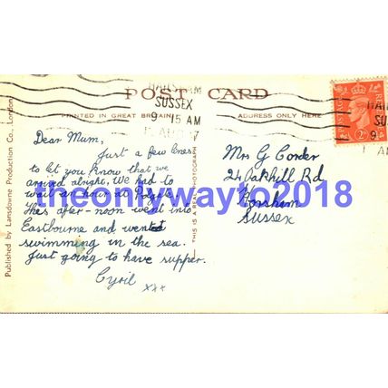 Carpet Gardens, Eastbourne, Sussex, Postcard 1947