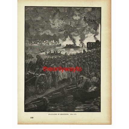 Evacuation Of Sebastopol, Crimean War, Book Illustration (Print), c1895
