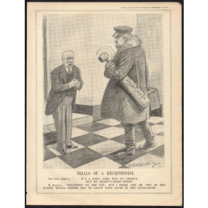 TRIALS OF A RECEPTIONIST 1934 Leonard Raven-Hill PUNCH CARTOON PAGE