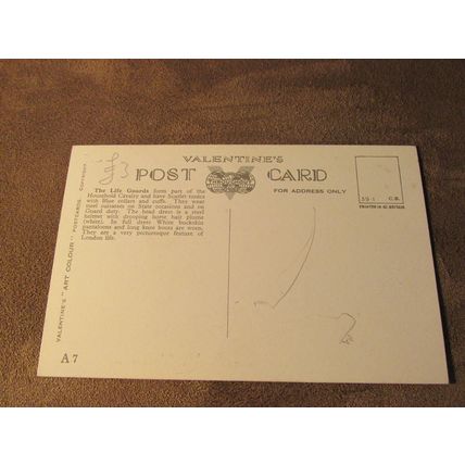 1940s Postcard - British Army Life Guards - Artist A7