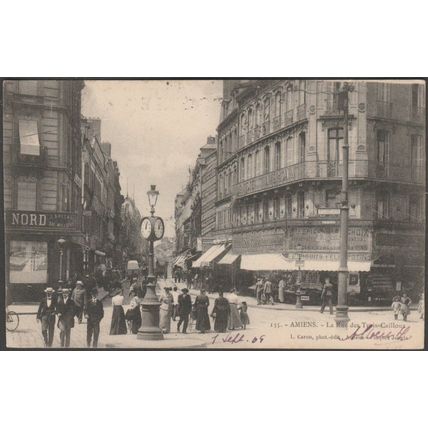 La Rue des Trois-Cailloux, Amiens, 1905 - Caron CPA