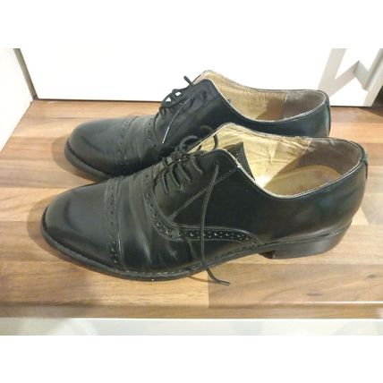 Samuel Windsor Leather Brogues Shoes Black Handmade Mens Size 8