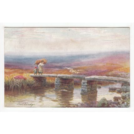 Post Bridge Dartmoor Devon H B Wimbush 1906 Tucks Oilette Art Postcard 7074