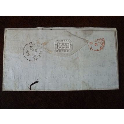 1866 GB QV 1d Red stamp FO Plate 76 entire William Simons Renfrew Shipbuilders
