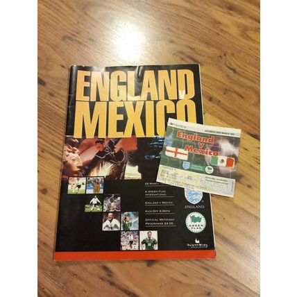 1997 England vs Mexico Programme & Ticket, Wembley **FREE P&P**