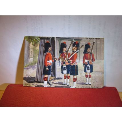 RELIEVING SENTRIES, THE BLACK WATCH..... unused postcard by R Tuck 'Oilette' =
