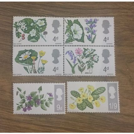 GB Great Britain mint stamps QEII 1967 British Wild Flowers sg 717-722
