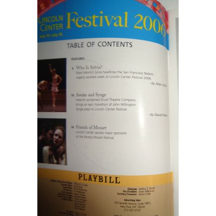BILL T. JONES / ARNIE ZANE DANCE COMPANY : BLIND DATE - PLAYBILL - JULY 2006