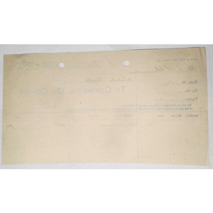 1897 Continental Oil Co., Billhead receipt from Leadville Colorado