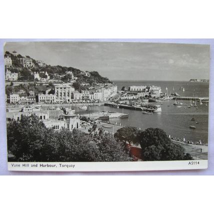1953 postcard Vane Hill & Harbour Torquay