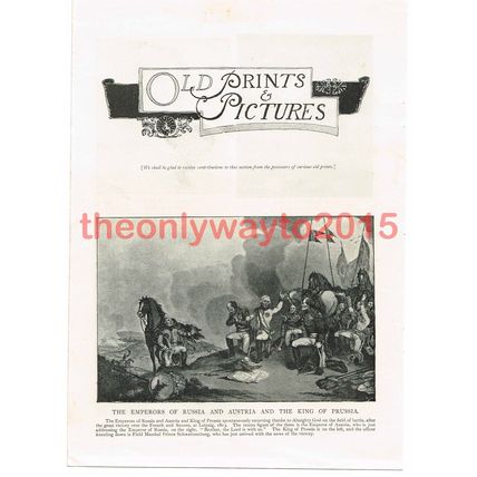 Leipzig 1813, Emperors Russia & Austria, King of Prussia, Book Illustration 1895