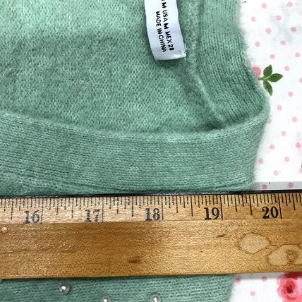 Zara mint green knitwear pearl cardigan polyester, wool, alpaca blend Sz. Medium