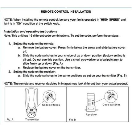 Anderic Replacement FAN-9T with Reverse Key Thermostatic Remote Control for Hamp