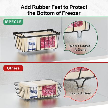 Ispecle Freezer Organizer Bins - 4 Pack Small Stackable Deep Freezer Organizer B