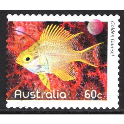 AUSTRALIA 2010: FISHES OF THE REEF - 60c GOLDEN DAMSEL USED (G12)