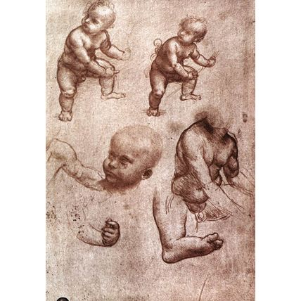 Leonardo_da_Vinci_Study_of_a_child Art Gallery Poster Canvas Print Wall Decorati