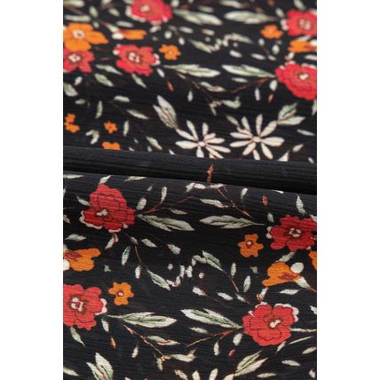Black Strawberry Aesthetic Floral Puff Sleeve Shirt