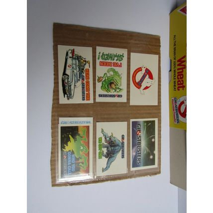 Nabisco 1984 Shredded Wheat Ghostbusters Cereal Box & 7 Waterslide Transfers
