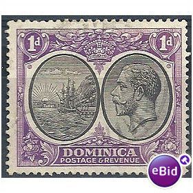 Dominica 1923 SG72 1d Black & Violet Very Fine Used.
