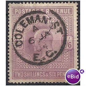 1902 SG260 2/6d Lilac Fine Used Coleman Street CDS..