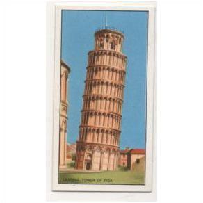 1954 Beaulah's of Boston Marvels of the World Trade card # 4 Leaning Tower Pisa